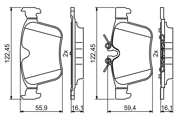 BOSCH - PASTIGLIE ANTERIORI - RANGE ROVER EVOQUE 2.0/2.2 DIESEL - 0986494819