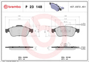 KIT PASTIGLIE FRENO ANTERIORI BREMBO ALFA ROMEO GIULIETTA 1.6 JTD/JTDM/DIESEL - P23148