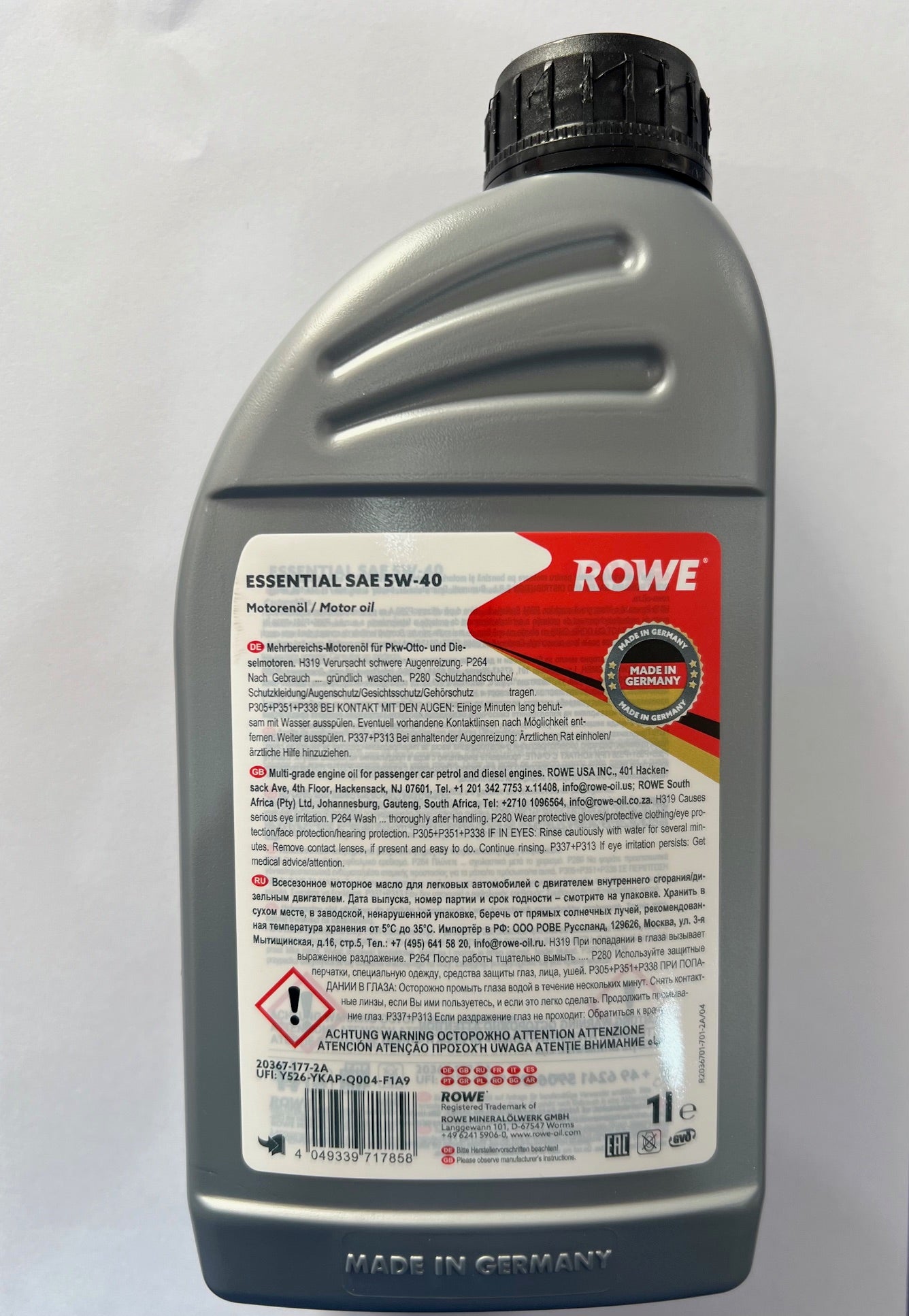 ROWE 5W-40 - ESSENTIAL A3/B4 - 4 LITRI - OLIO MOTORE