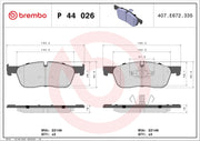 BREMBO - PASTIGLIE ANTERIORI - RANGE ROVER EVOQUE DIESEL - P44026