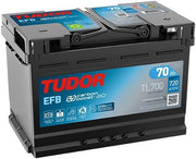BATTERIA PER AUTO TUDOR TL700 70AH 720EN DI SPUNTO 12V EFB START E STOP
