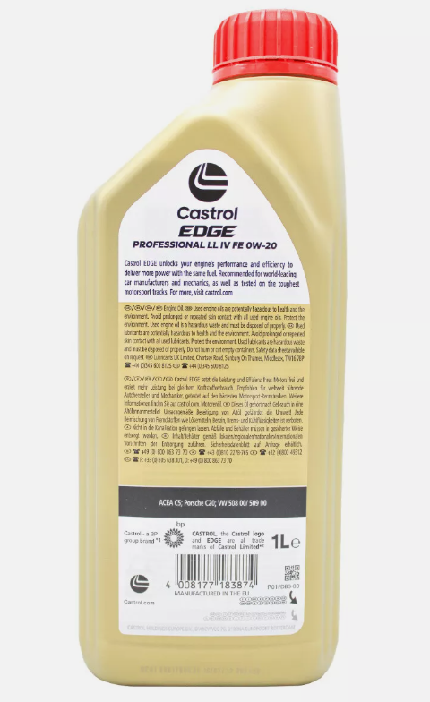 OLIO CASTROL EDGE 0W20 - LONGLIFE IV FE ORIGINALE - 4 LITRI
