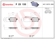 KIT PASTIGLIE FRENO POSTERIORI BREMBO ALFA ROMEO GIULIETTA 1.4 - 2.0 BENZINA 1.6 - 2.0 DIESEL JTD - P23133