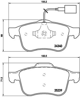 KIT PASTIGLIE FRENO ANTERIORI BREMBO ALFA ROMEO GIULIETTA  1.4 BENZINA 2.0 JTD/JTDM/DIESEL - P23132